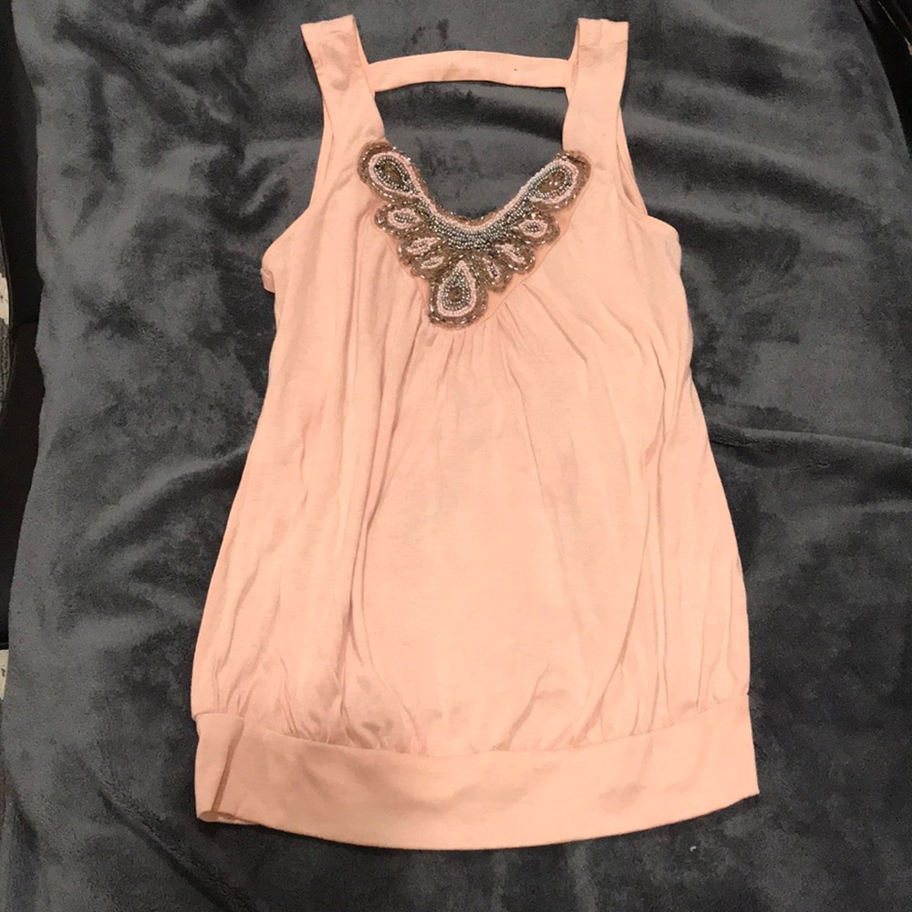 Blush pink beaded tank!